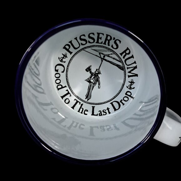 Vtg Pusser's British Navy Rum Enameled With Map Tin Large Mug - Picture 5 of 8